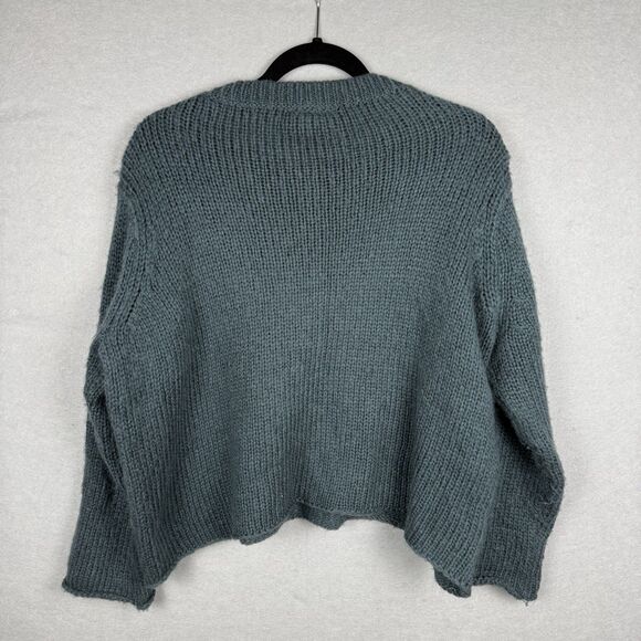 Wooden Ships Merry Crew Sweater Size S Mohair Wool Christmas Holiday Green - Picture 4 of 6